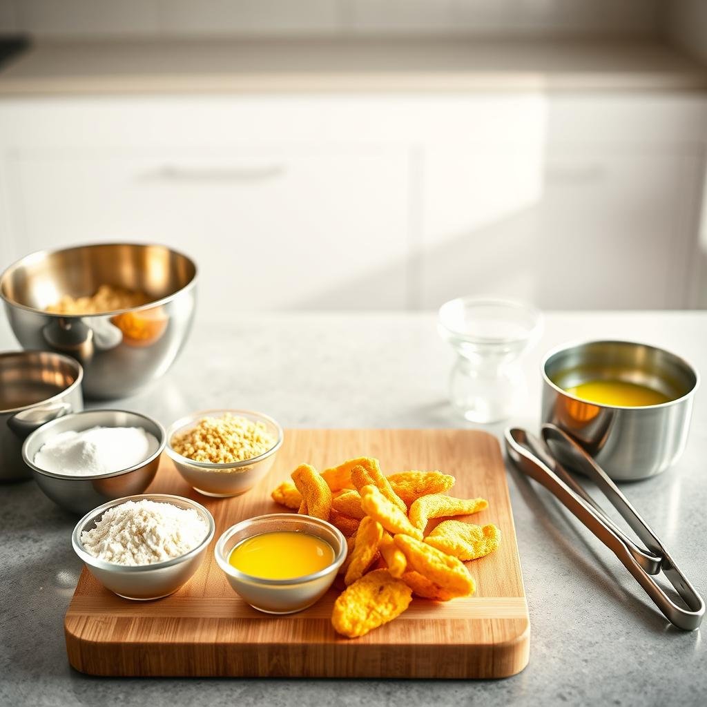 Breading station setup Breading station setup