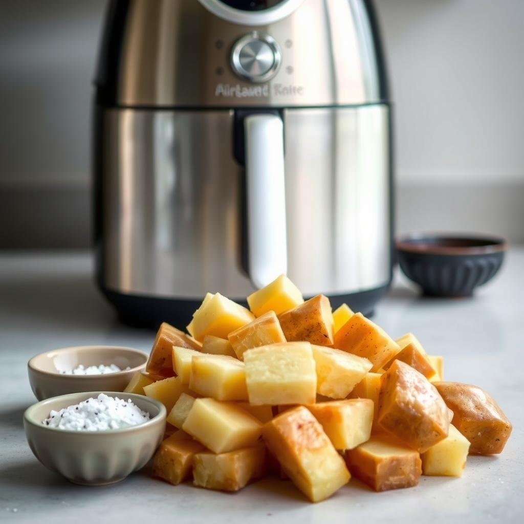 Essential ingredients for air fryer french fries Essential ingredients for air fryer french fries