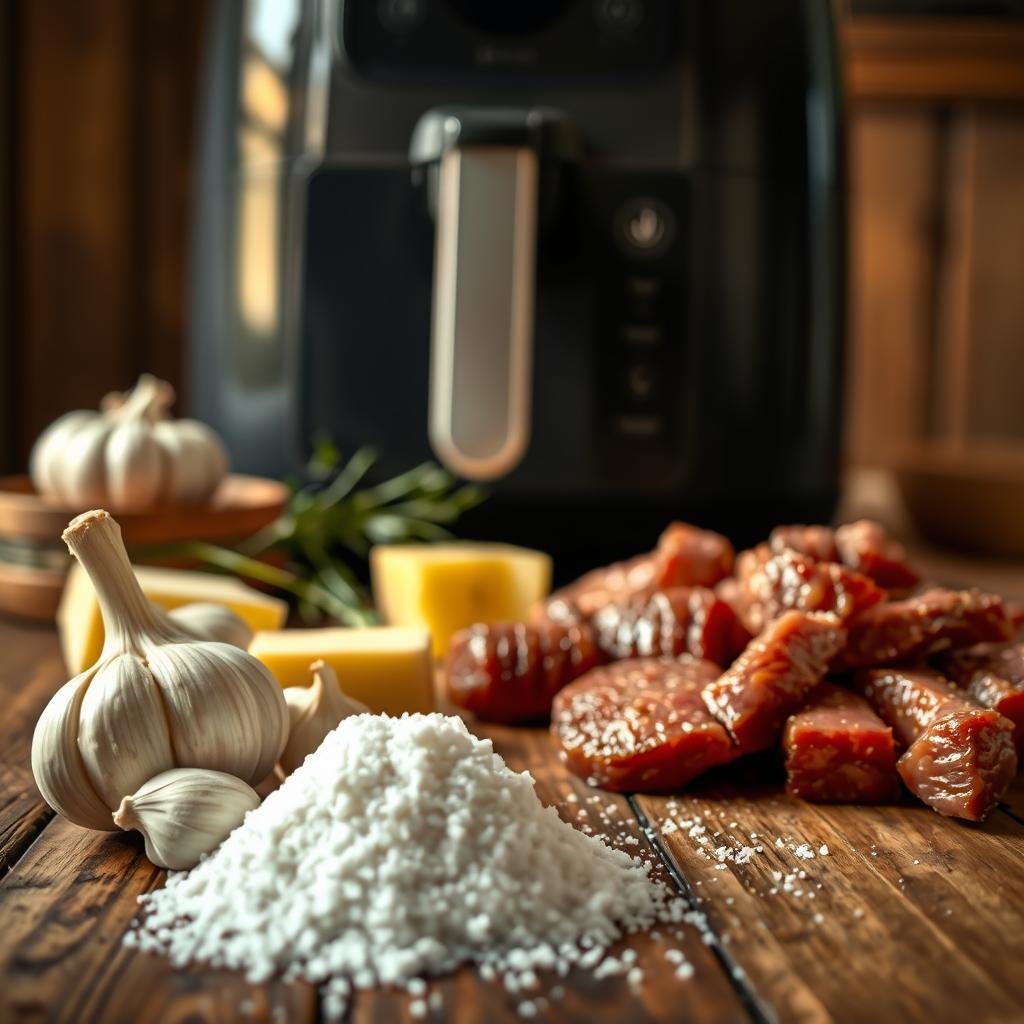 Ingredients for air fryer steak bites