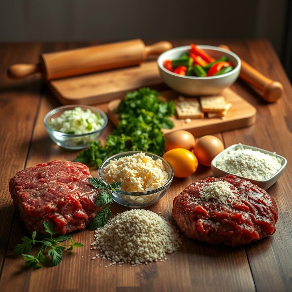 Meatball ingredients preparation Meatball ingredients preparation