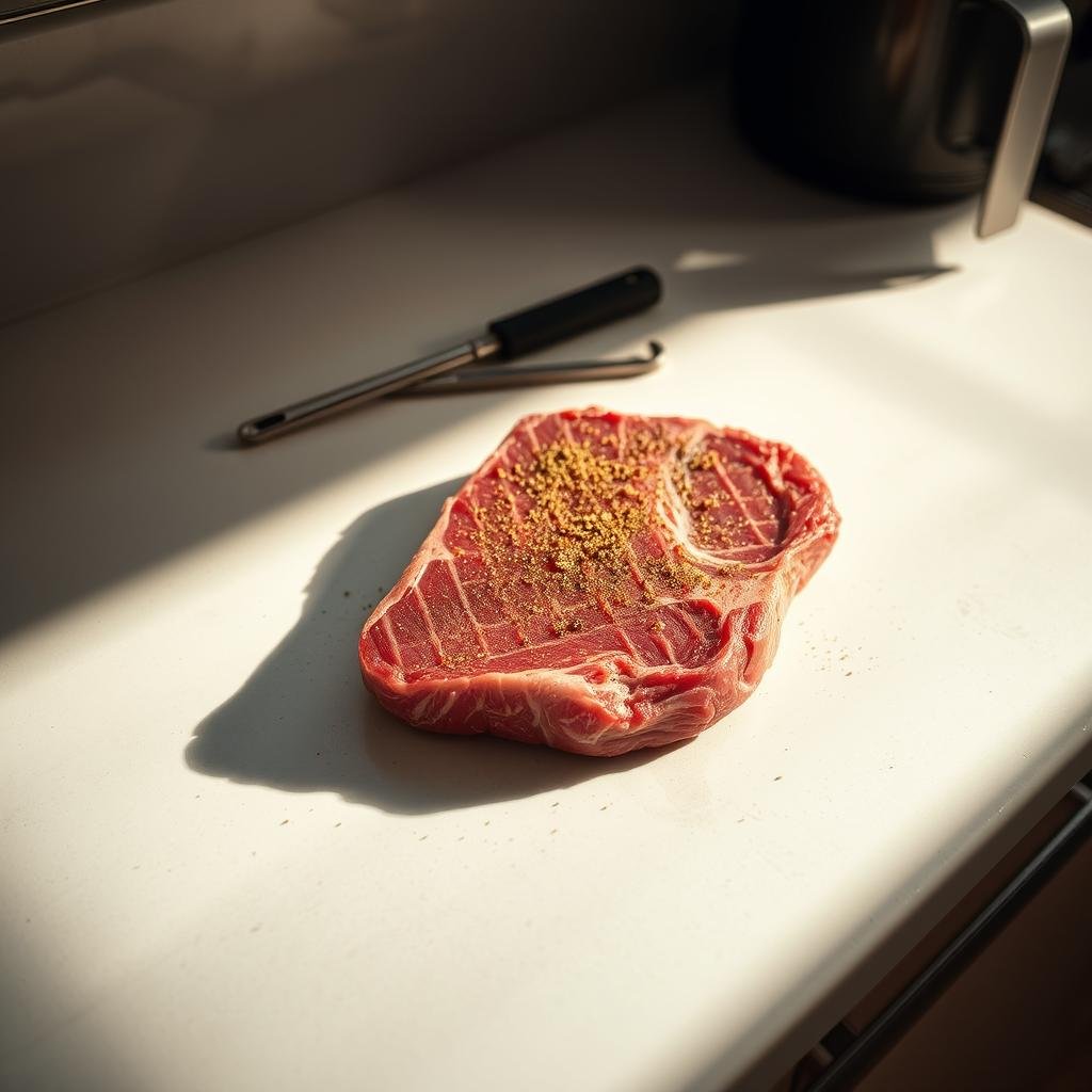 steak preparation room temperature drying